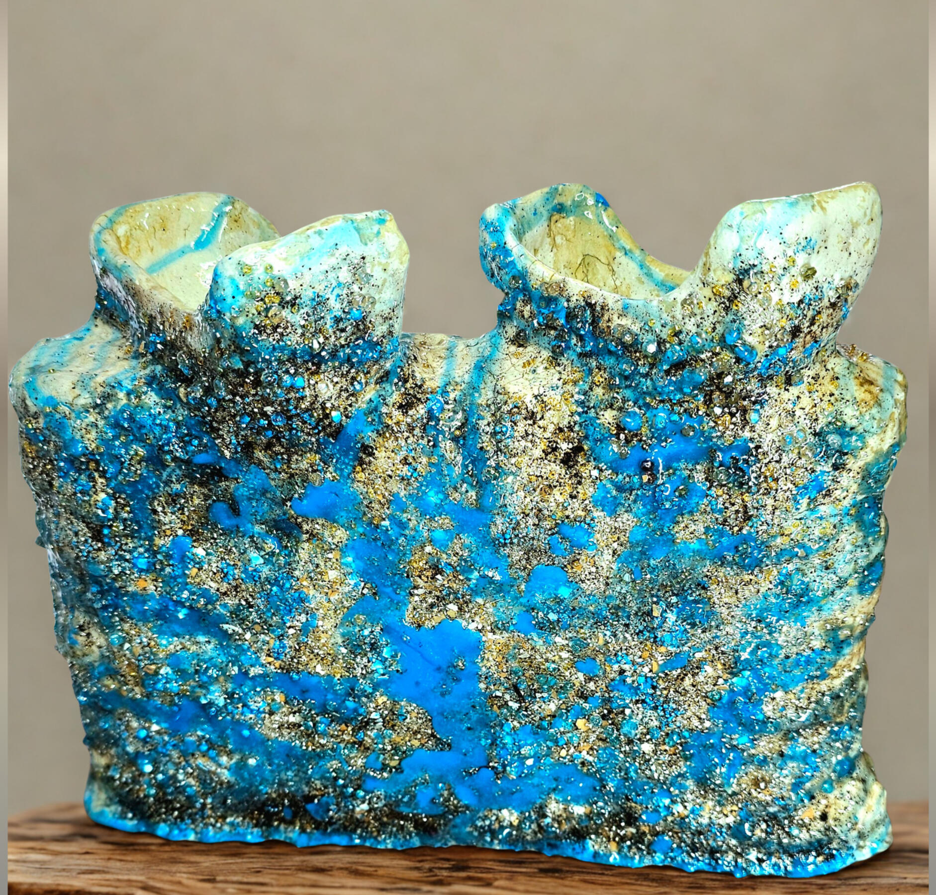 The shimmering ocean blues and crystal sparks on its surface reflect the human spirit, a spirit that keeps shining no matter how broken. In the end, The Jewel of The Sea becomes a symbol of hope and the quiet promise of renewal.